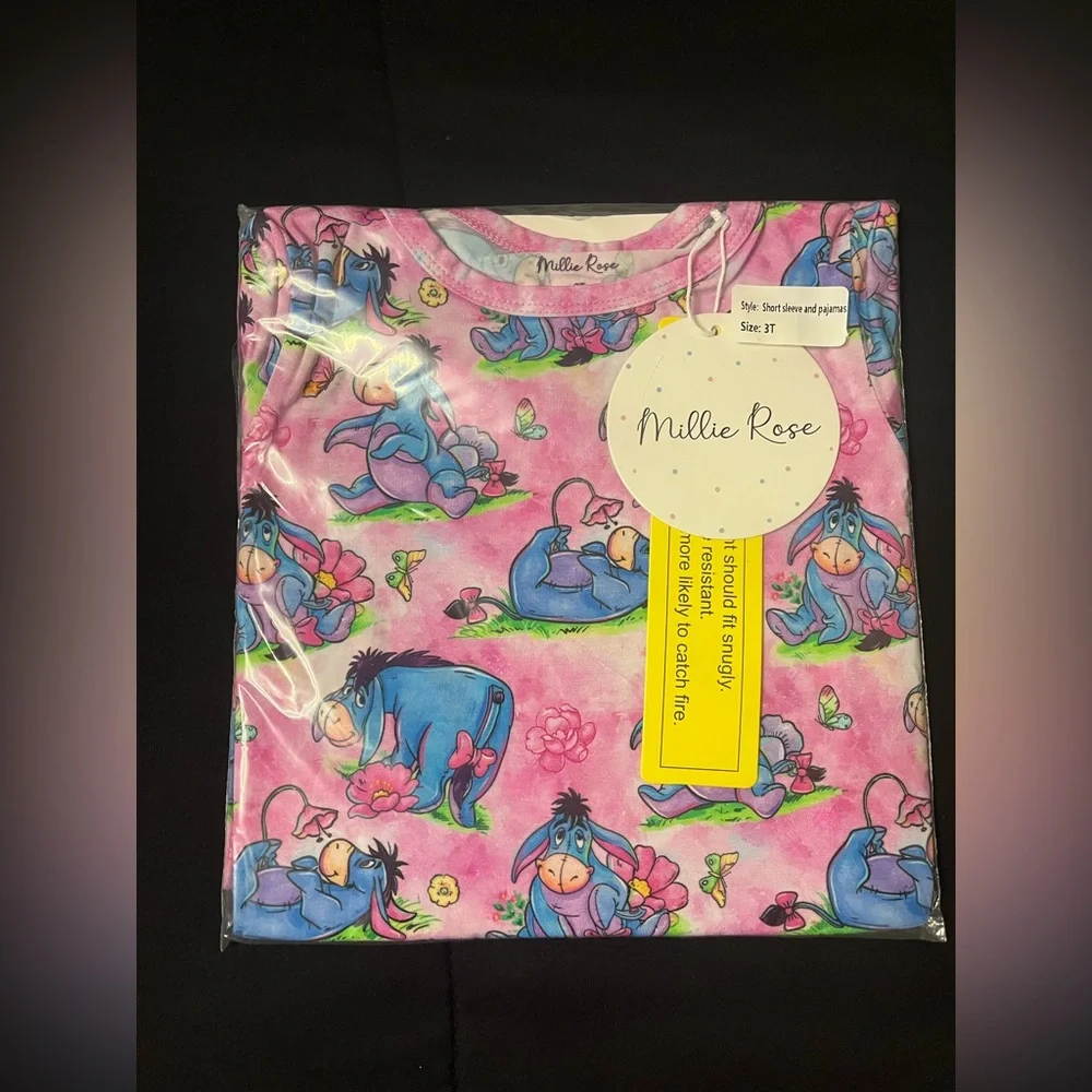 Millie Rose Bamboo Eeyore Short Sleeve Pajamas 2-Piece Set Size 3T NWT